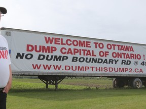 Henry Baker, president of the Citizens' Environmental Stewardship Association, poses for a photo on Russell Road on Monday June 8, 2015. Baker is not happy that garbage from York Region may be brought to Ottawa. 
Tony Caldwell/Ottawa Sun