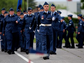Members of Air Force City Sqaudron 704 cadets take part in the 55th Annual Ceremonial Review, on Monday June 8, 2015 in Trenton Ont. Emily Mountney-Lessard/Belleville Intelligencer/Postmedia Network