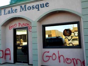 The Cold Lake Mosque is seen vandalized in the morning on Friday Oct. 24, 2014.

Peter Lozinski/Postmedia Network