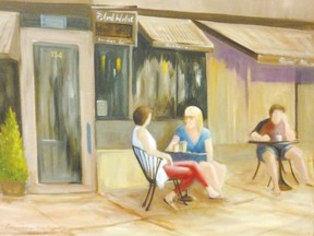 Conversation over Coffee, by London artist Len Hughes, is up for sale at the annual Banting and Friends VII fundraiser at the Banting House National Historic Site on Thursday.