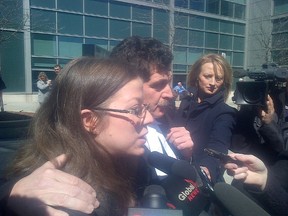 Michelle Liard outside Brampton court after being acquitted on Monday, April 2, 2012, of killing 13-year-old Aleksandra Firgan-Hewie.
