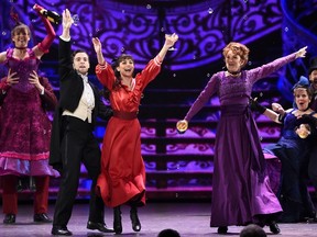 Vanessa Hudgens and the cast of 'Gigi' perform onstage at the 2015 Tony Awards at Radio City Music Hall on June 7, 2015 in New York City.  Theo Wargo/Getty Images for Tony Awards Productions/AFP