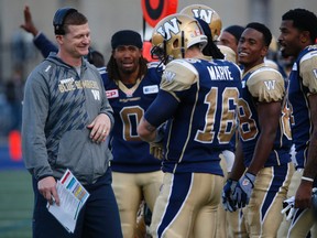 Winnipeg Blue Bombers Mike O'Shea on the sidelines in the first half of CFL pre-season action in Toronto, Ont. at Varsity Stadium on Tuesday June 9, 2015. Jack Boland/Toronto Sun/Postmedia Network