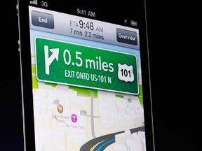 A screenshot showings turn-by-turn navigation using Apple's own maps and Siri in iOS6 is pictured during the Apple Worldwide Developers Conference 2012 in San Francisco in this June 11, 2012 file photo. REUTERS/Stephen Lam/Files