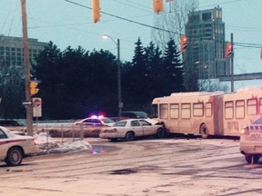 An Ottawa cop has been charged after a car-bus crash in February 2015. MATT SMITH/SUBMITTED PHOTO