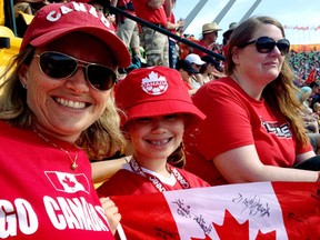 Cristy Cunningham-Gomez and her daughter Ana travelled from Miami to take in several FIFA games, including Saturday's double header. Nicole Bergot/Edmonton Sun/Postmedia Network