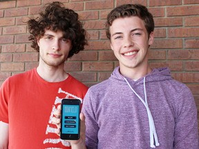 Grade 12 Northern Collegiate students Liam Ewasko and Jason McArthur have developed a game app, BoxField, for Apple's App Store. The duo plan to make more apps in the future. (Tyler Kula, The Observer)