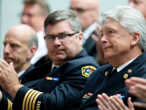 Edmonton Fire Chief Ken Block is recognized by Edmonton City Council after being named Fire Chief of the Year by the Metropolitan Fire Chiefs Association, in Edmonton Alta. on Wednesday June 10, 2015. David Bloom/Edmonton Sun