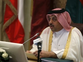 Qatar's Foreign Minister Khalid bin Mohamed Al-Attiyah presides over a Gulf Cooperation Council (GCC) meeting in Riyadh June 11, 2015. Gulf Arab countries have offered support for Qatar as host of the 2022 World Cup as criticism grows over the choice of the desert nation as the venue for world soccer's top event. (REUTERS/Faisal Al Nasser)