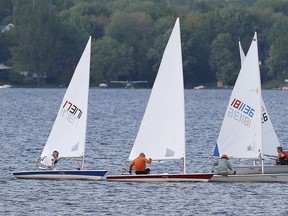 Members of The Sudbury Yacht Club Laser fleet round the  mark during racing on Tuesday night. The Sudbury Yacht Club will be holding its annual open house this Saturday, June 13, from 11 am to 3 pm. Sailboat rides and information on sailing school will be available; for more information go to www.syclub.com. Gino Donato/Sudbury Star/Postmedia Network