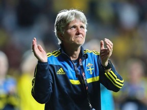 Swedish coach Pia Sundhage praised the American players a day before her team plays against them at Winnipeg Stadium.