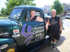 Mark and Dianne Boutliier were in Kingston on Thursday as part of their cross-country trek in their 1953 GMC pickup truck to raise awareness about ALS. (Ian MacAlpine/The Whig-Standard)