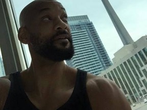 Will Smith is enjoying shooting Suicide Squad in Toronto. 'Chillin in the hotel. Lovin' the 6,' he captioned this photo on Facebook. (Facebook.com/WillSmith)
