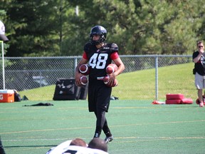 Delbert Alvarado will get the majority of, if not all, of the kicking duties for the RedBlacks in Quebec City against the Alouettes on Saturday. (TIM BAINES/OTTAWA SUN)