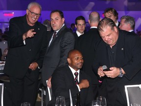 1990's fighter of the decade Roy Jones Jr.  (middle) along with former fighter Gerry Cooney (left) attend the 21st annual Ringside for Youth in Ottawa on Thursday June 11, 2015. Ringside for Youth has raised over $2.7 million for the Ottawa Boys and Girls club. Tony Caldwell/Ottawa Sun/Postmedia Network