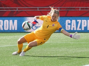 Norwegian goalkeeper Ingrid Hjelmseth wore the captain's armband against Germany on Thursday. (AFP)
