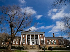 An exterior view of the University of Virginia's Madison Hall in Charlottesville, Virginia on Thursday, March 26, 2015.   Zach Gibson/Getty Images/AFP