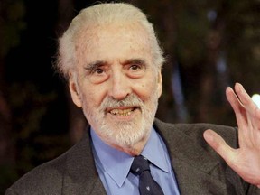 Actor Christopher Lee poses on the red carpet during the Rome film festival in this October 15, 2009 file photo.  British actor Christopher Lee, who devoted his long career to portraying horror film villains and later appeared in the blockbuster "Star Wars" and "Lord of the Rings" series, has died at the age of 93. Lee died last Sunday in hospital where he had been undergoing treatment for respiratory problems, British media reports said. Lee's agent, in an emailed statement, said his family "wishes to make no comment".  REUTERS/Tony Gentile/Files