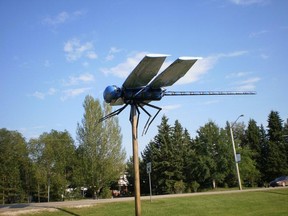 A photo of the world’s largest dragonfly in the village of Wabamun. It’s where the Dragonfly Festival gets its name. - Photo Supplied