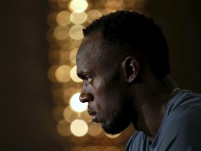 Jamaica's track star Usain Bolt attends a news conference in the Manhattan borough of New York City, June 12, 2015. (REUTERS/Mike Segar)