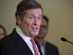 Toronto Mayor John Tory holds press conference after Toronto City Council voted to save the east end Gardiner Expressway in Toronto, on June 11, 2015. (Craig Robertson/Postmedia Network)