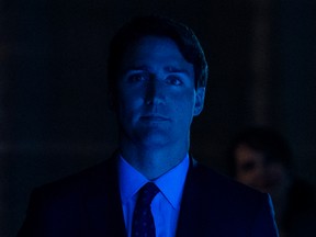 Justin Trudeau waits backstage prior to giving a speech at the Federation of Canadian Municipalities 2015 Annual Conference at the Shaw Conference Centre in Edmonton on June 5, 2015. (David Bloom/Postmedia Network)