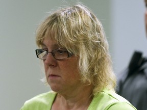 Joyce Mitchell, suspected of having smuggled contraband into the prison where convicts Richard Matt and David Sweat escaped last weekend, is arraigned in City Court in Plattsburgh, New York June 12, 2015. (REUTERS/Mike Groll/Pool)