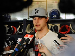 Montreal Canadiens defenceman Nathan Beaulieu faces the media during a press conference at the Bell Sports Complex on May 14, 2015. (Eric Bolte/USA TODAY Sports)