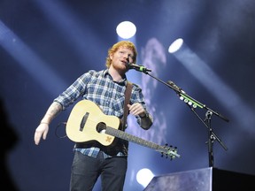 Brit superstar Ed Sheeran at Rexall Place Sunday night. (DALE MACMILLAN/Special to The Sun)
