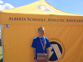 Frank Maddock High School Grade 12 student and athlete Royden Radowits brought home two gold medals from the Alberta Schools’ Athletic Association Track and Field Provincials held in Lethbridge on June 5 and 6.