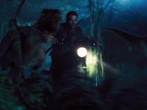 Chris Pratt in a scene from Jurassic World (Handout)