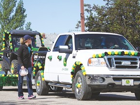 The Cervus Equipment parade float, pictured above, took first place in the commercial category during the 2015 Spock Days celebration.