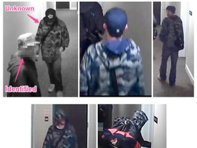 Video surveillance images of the unidentified suspect. (Courtesy of Kingston Police)