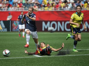 French star Eugenie Le Sommer leads her team into today's game versus Mexico. (USA TODAY Matt Kryger)