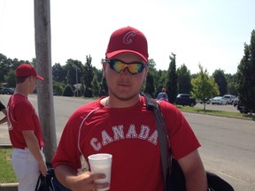 Greater Sudbury baseball player Ethan Jodouin in his Team Canada jersey. Jodouin is hoping to play college baseball in the United States one day.