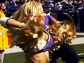 A screen grab of Molly Shattuck during her time as a Baltimore Ravens cheerleader. (YouTube)