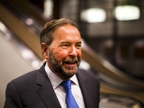 New Democratic Party (NDP) leader Thomas Mulcair arrives to make a speech to the economic community during a business luncheon in Toronto, June 16, 2015. Mulcair and his left-leaning party, the NDP, are preparing for the upcoming federal elections in Canada in October.    REUTERS/Mark Blinch