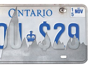 Ontario drivers with plates older than five years are being forced to pay to replace defective plates. (Tim Peckham/Toronto Sun illustration)