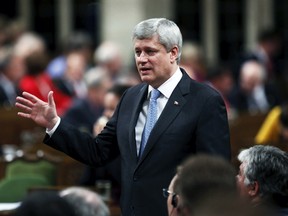 Prime Minister Stephen Harper speaks during Question Period in the House of Commons on Parliament Hill in Ottawa, June 16, 2015. (CHRIS WATTIE/Reuters)