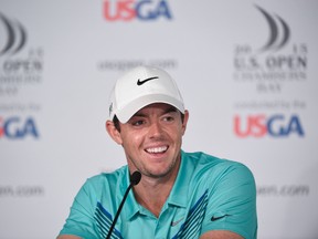Rory McIlroy addresses the media in a press conference during practice rounds on June 16, 2015, at Chambers Bay in University Place, Wash.
(JOHN DAVID MERCER/USA TODAY Sports)