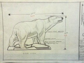 A picture depicting the envisioned bear. It will weigh seven tonnes, so it is no small feat.