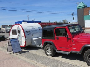 The Tale of a Town camper was parked in front of the CIBC and invited members of the community to tell story about Cochrane.