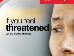One of the advertisements that will be running in OC Transpo bus shelters promoting a new safety campaign. Source: OC Transpo
