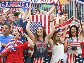 Fans from the United States packed the stadium in Winnipeg for their games in the preliminary stage, and did the same for the game in Vancouver. The team expects the same level of support in Edmonton. (Brian Donogh, Postmedia Network)