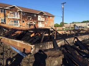 An apartment fire in Selkirk was destroyed by fire on Tuesday. (RCMP PHOTO)