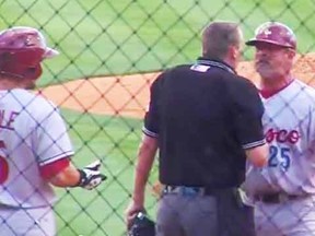 Frisco RoughRiders manager Joe Mikulik absolutely lost it Tuesday night. (YouTube)