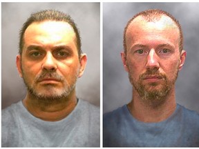 Prison inmates Richard Matt, 48, (L) and David Sweat, 35, are seen in a combination of enhanced pictures released by the New York State police June 17, 2015, showing how they might look after escaping 12 days ago.  After more than 1,200 tips from the public, authorities on Wednesday expanded a manhunt for two killers whose brazen escape from the maximum-security Clinton Correctional Facility in Dannemora, New York, on June 6.  REUTERS/New York State Police/Handout