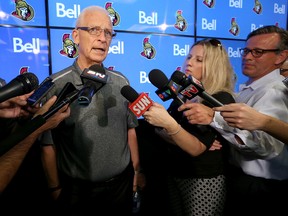 Ottawa Senators General Manager Bryan Murray talks to the media at Canadian Tire Centre in Ottawa Ont. Thursday June 18, 2015. Murray was available to the media to talk about the upcoming NHL draft. Tony Caldwell/Ottawa Sun/Postmedia Network