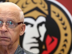 Ottawa Senators General Manager Bryan Murray talks to the media at Canadian Tire Centre in Ottawa Ont. Thursday June 18, 2015. Murray was available to the media to talk about the upcoming NHL draft. Tony Caldwell/Ottawa Sun/Postmedia Network
