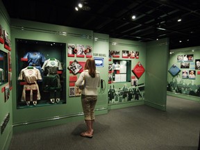 A view of the second floor of the National Baseball Hall of Fame and Museum featuring an exhibit dedicated to women in baseball called Diamond Dreams is seen in this undated photograph. REUTERS/Milo Stewart Jr./National Baseball Hall of Fame Library/Handout